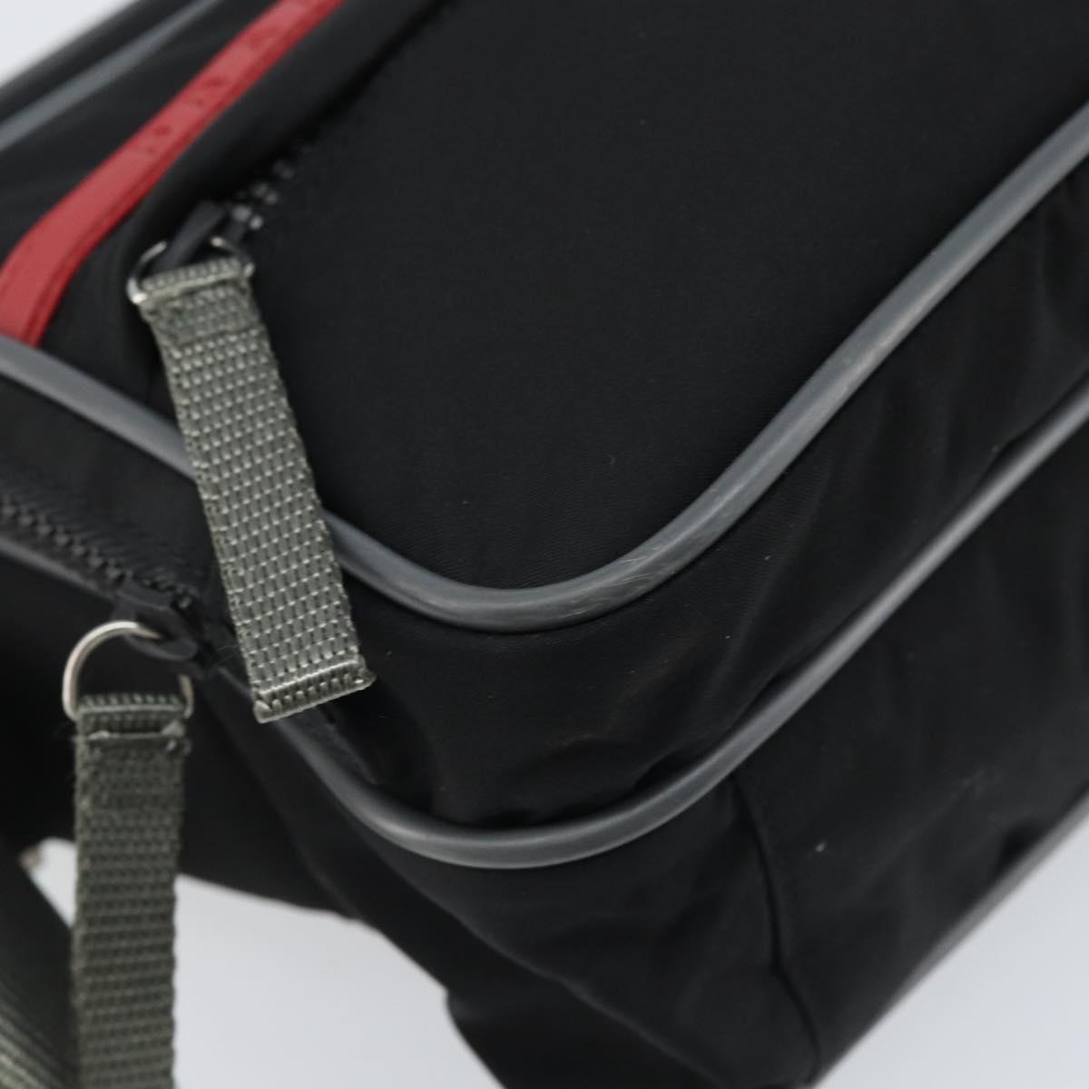 PRADA Sports Shoulder Bag Nylon Black Silver Auth 173877
