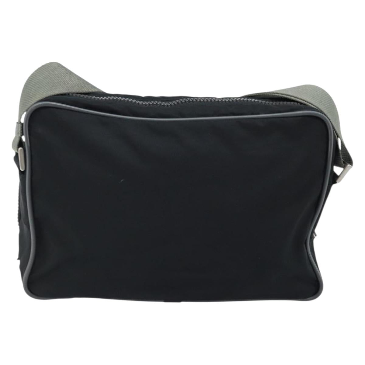PRADA Sports Shoulder Bag Nylon Black Silver Auth 173877