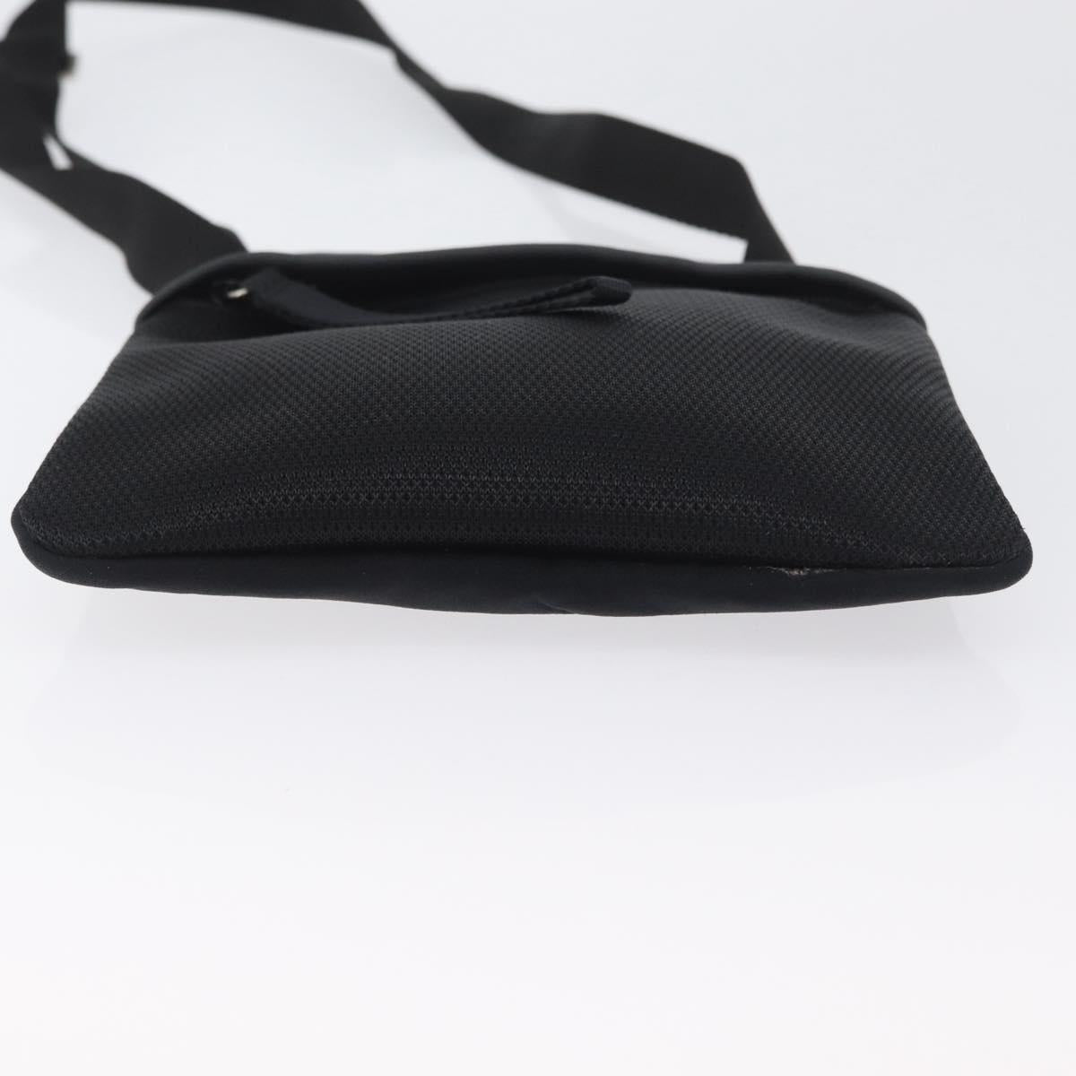 PRADA Sports Shoulder Bag Canvas Black Silver Auth 173881