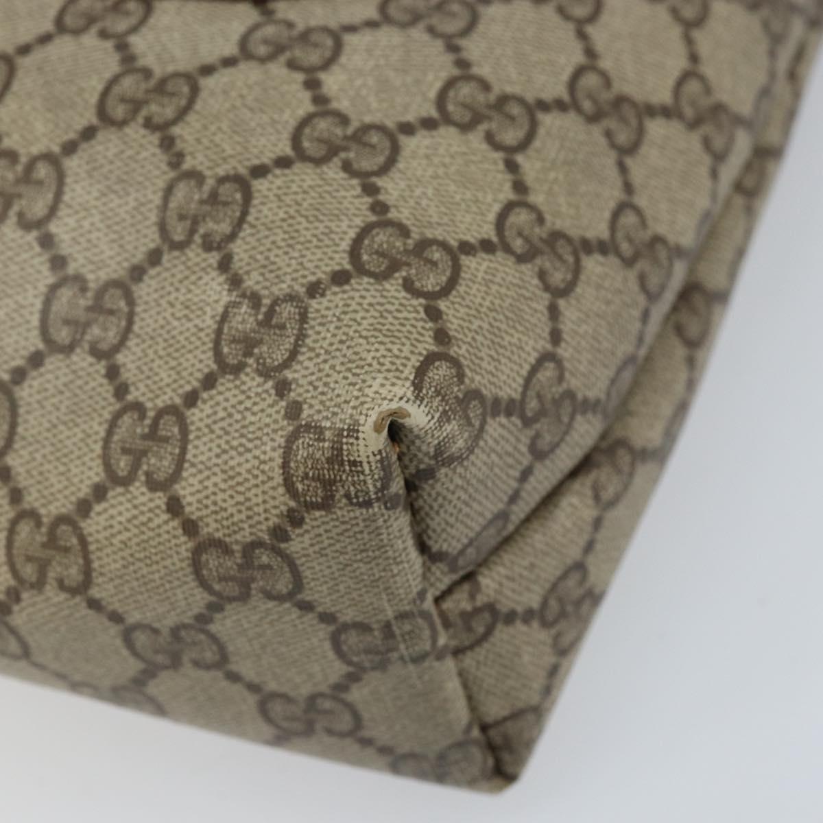 GUCCI GG Supreme Web Sherry Line Tote Bag PVC Beige Gold 40 02 003 Auth 173900