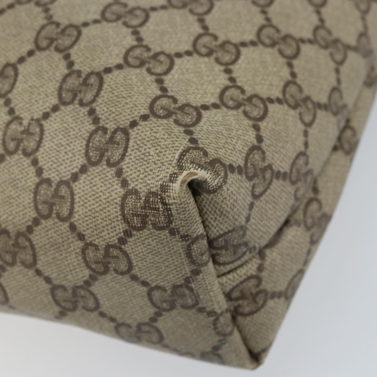 GUCCI GG Supreme Web Sherry Line Tote Bag PVC Beige Gold 40 02 003 Auth 173900