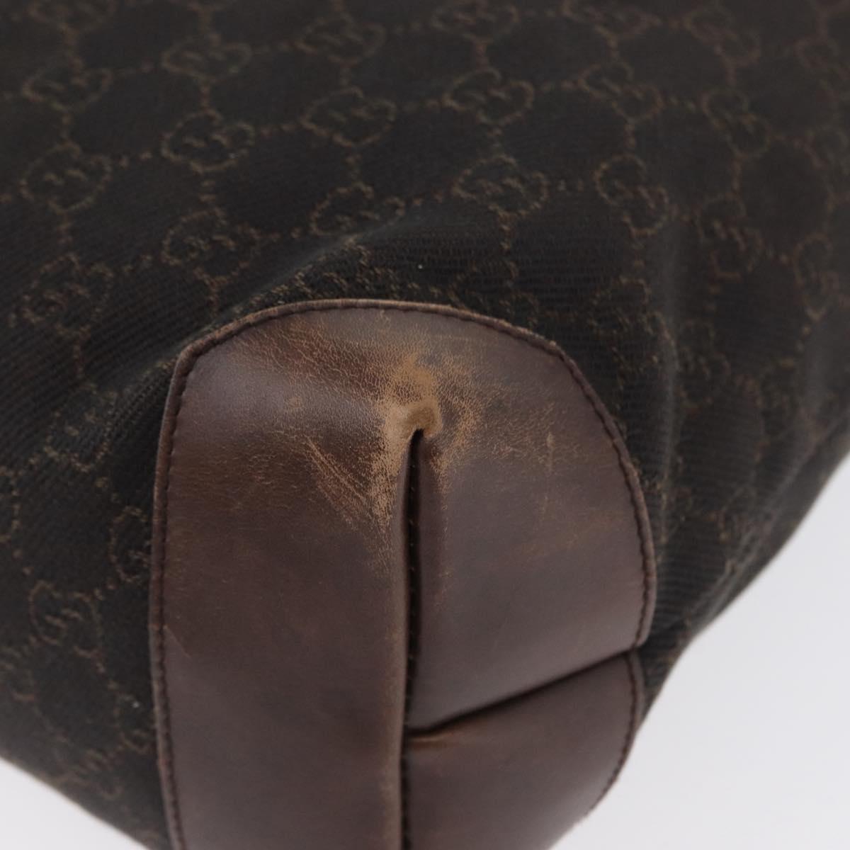 GUCCI GG Canvas Tote Bag Brown Silver 28892 Auth 173901