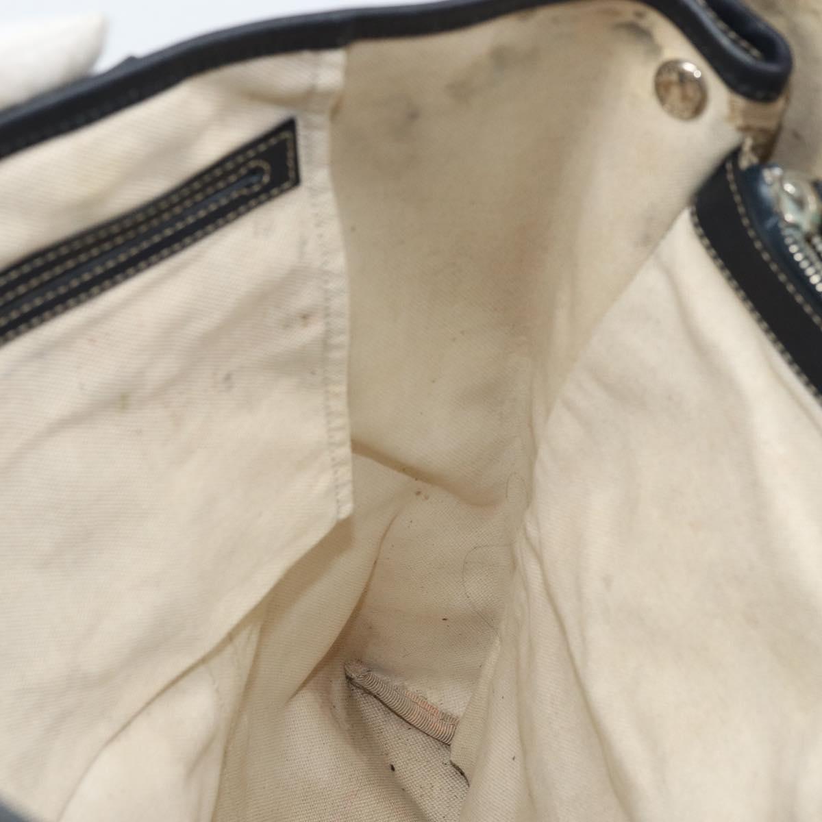 GUCCI GG Supreme Tote Bag PVC Navy Silver 223668 Auth 173902