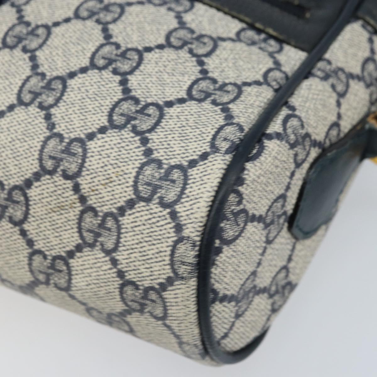 GUCCI GG Supreme Sherry Line Shoulder Bag PVC Navy Gold 56 02 004 Auth 173906