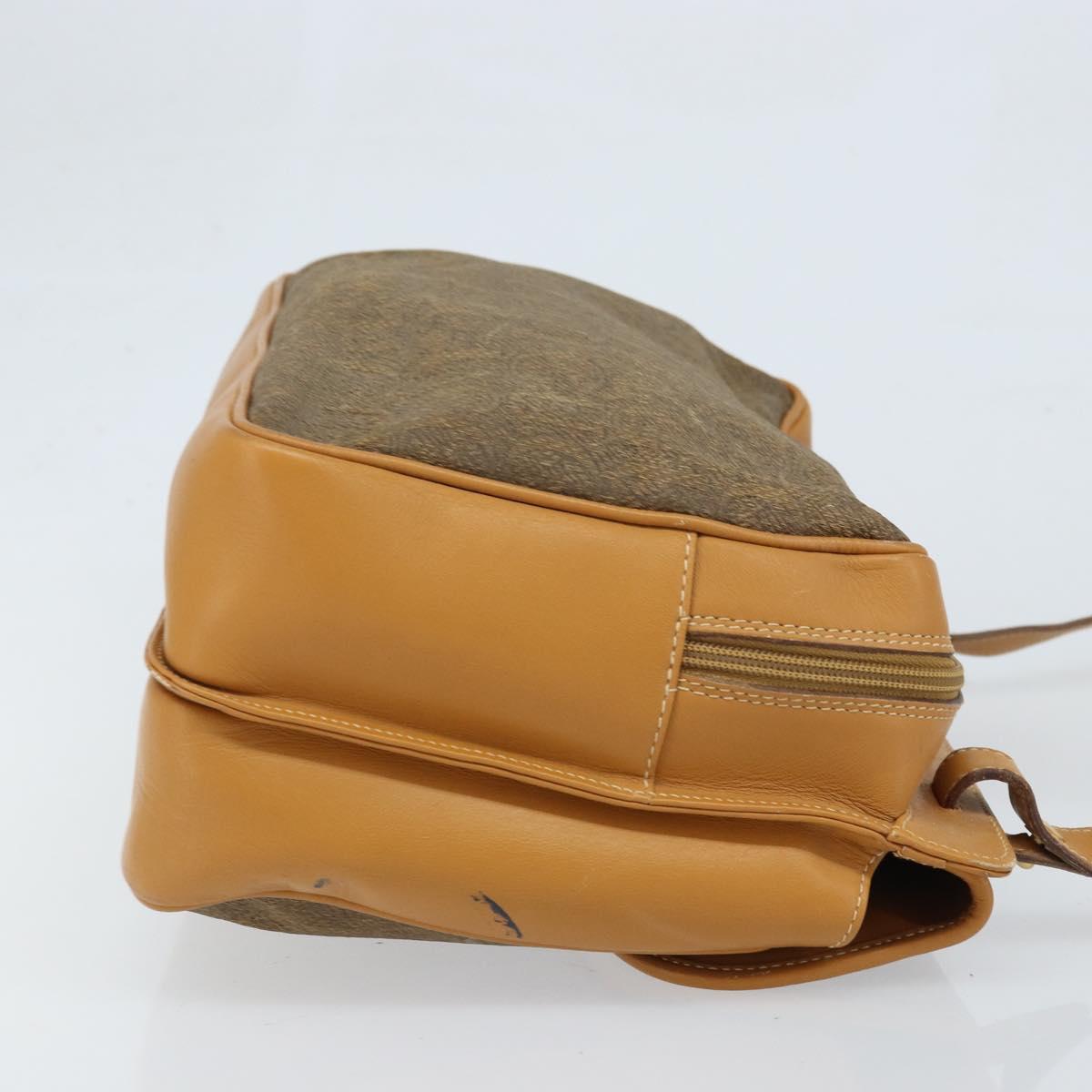 GUCCI Shoulder Bag Canvas Beige Gold Auth 173908