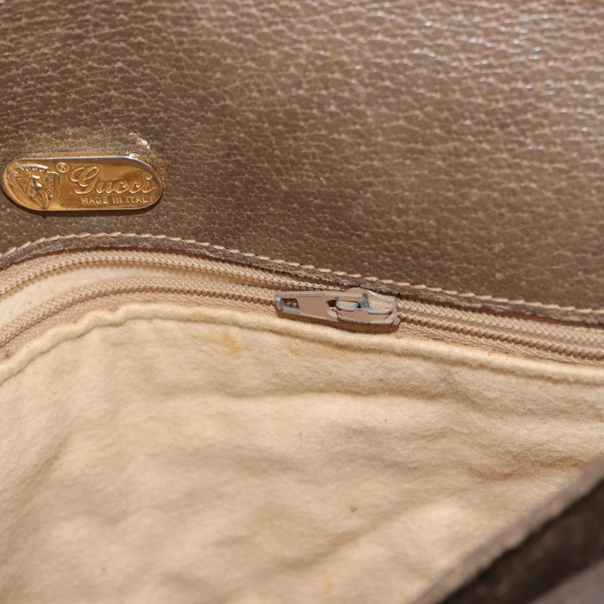 GUCCI GG Supreme Shoulder Bag PVC Beige Gold Auth 173909