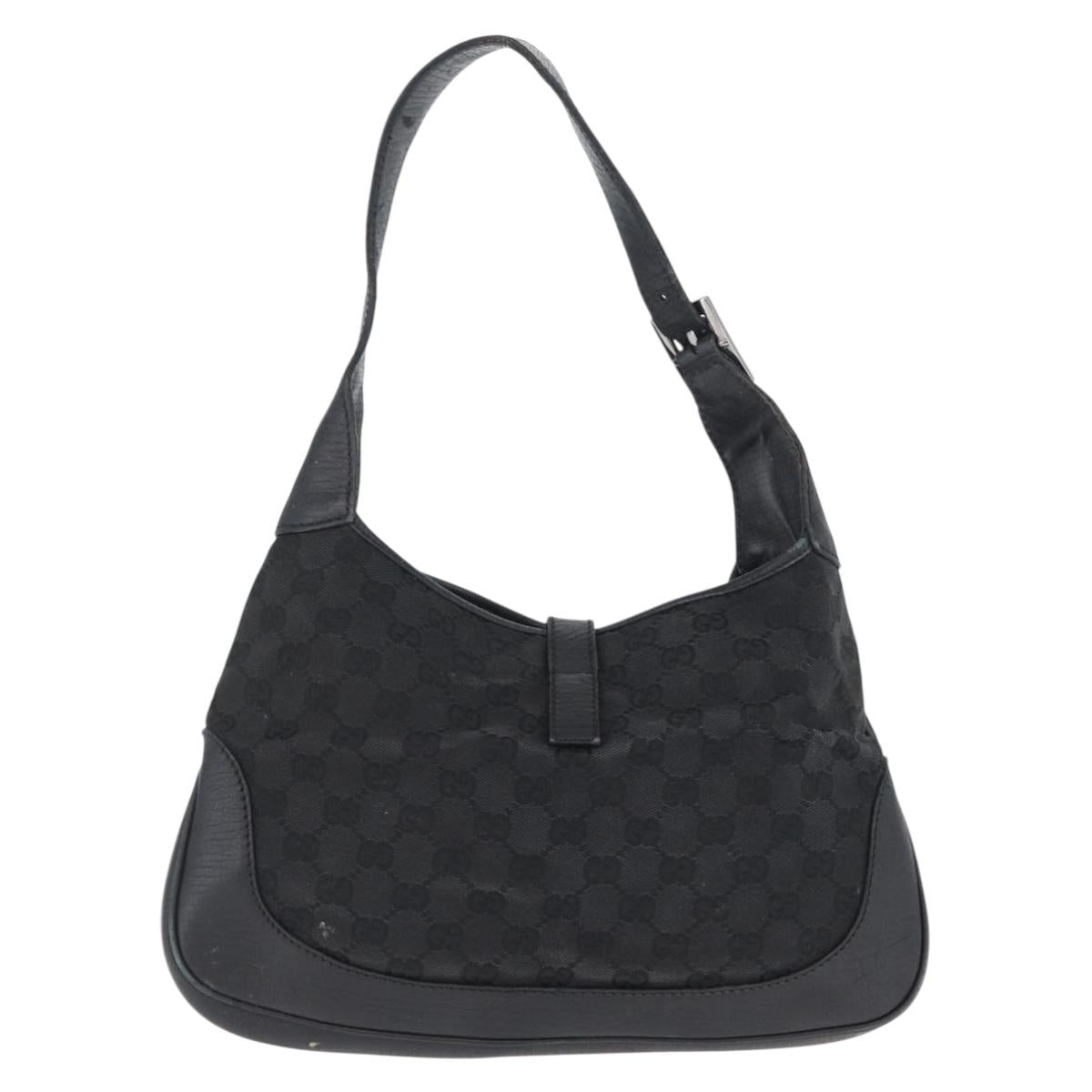 GUCCI Jackie GG Canvas Shoulder Bag Beige Silver 00963 Auth 173912