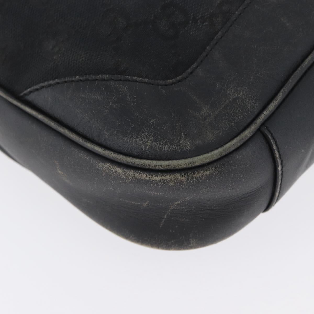 GUCCI Bamboo GG Canvas Hand Bag Black Silver 001 4095 Auth 173913