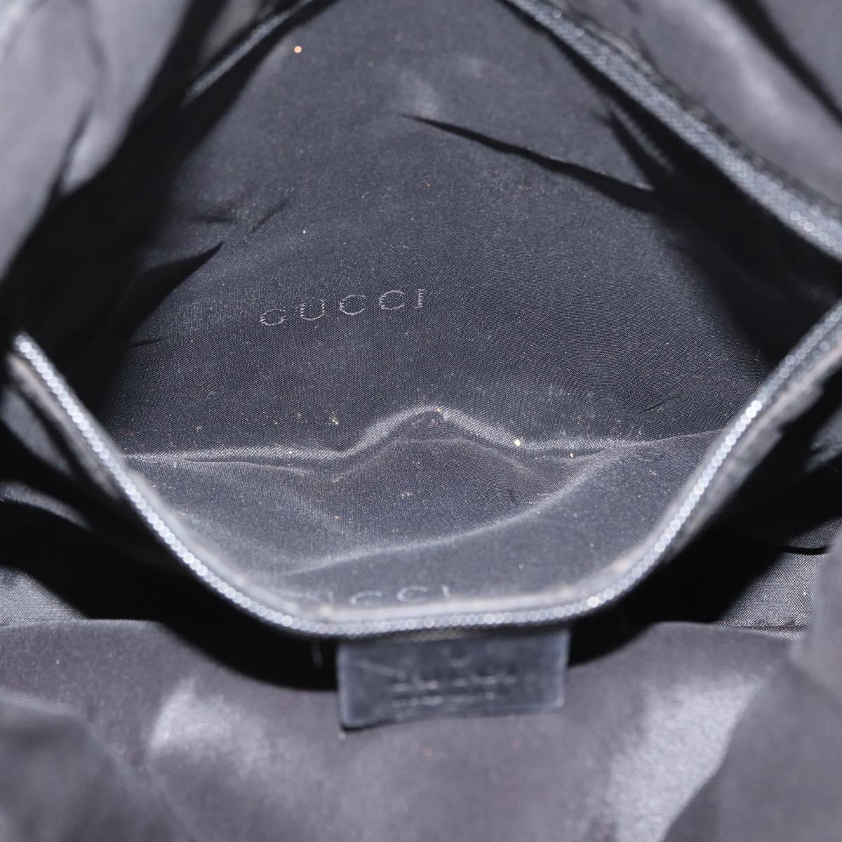 GUCCI Bamboo GG Canvas Hand Bag Black Silver 001 4095 Auth 173913