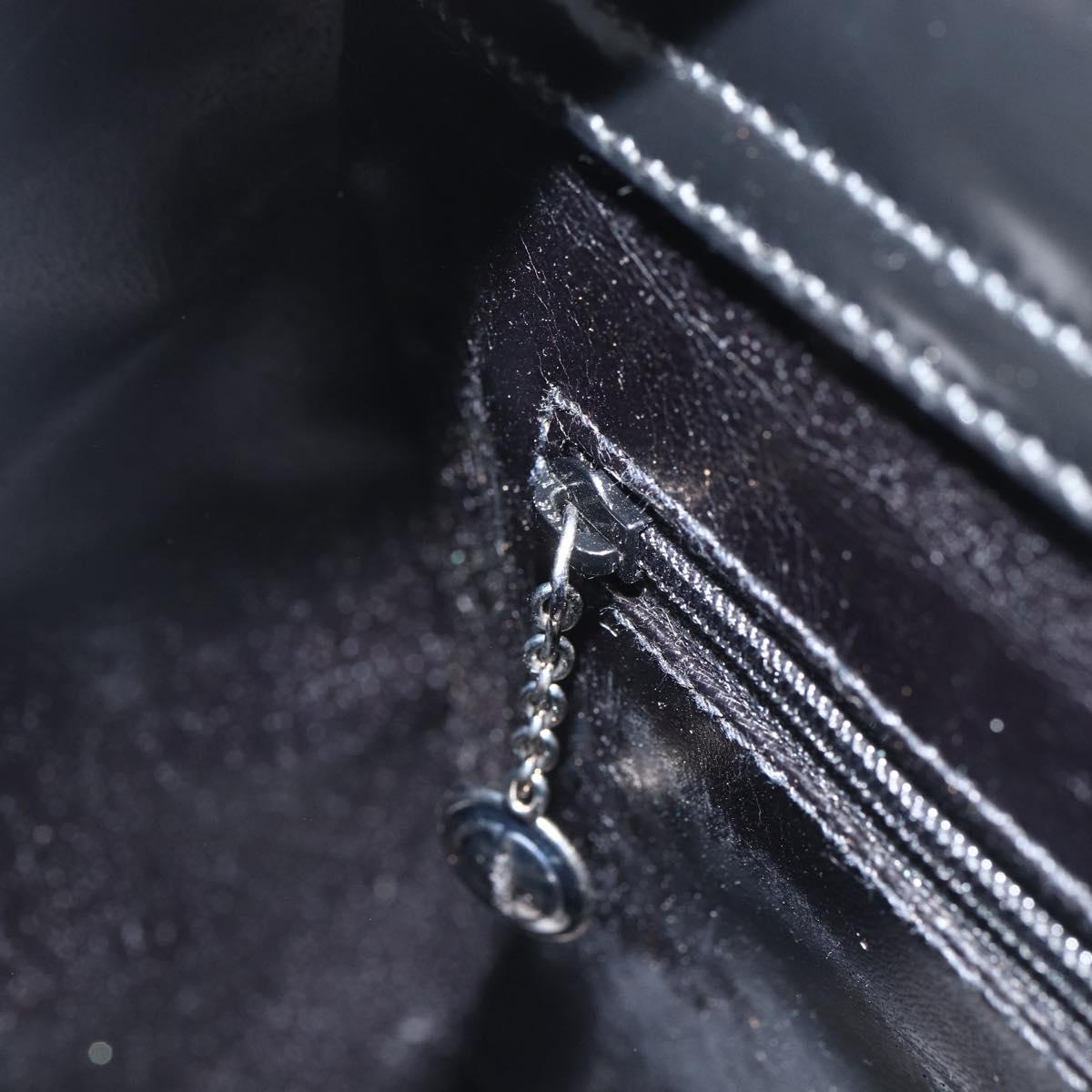 GUCCI Hand Bag Patent leather Black Silver 000 1013 0504 Auth 173915