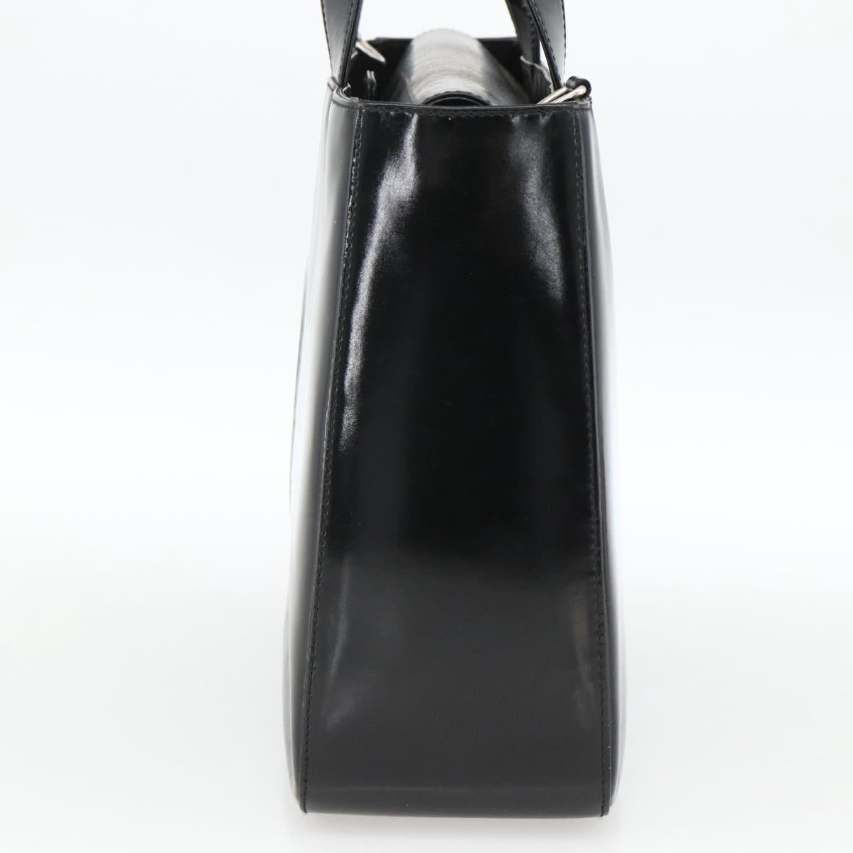 GUCCI Hand Bag Patent leather Black Silver 000 1013 0504 Auth 173915