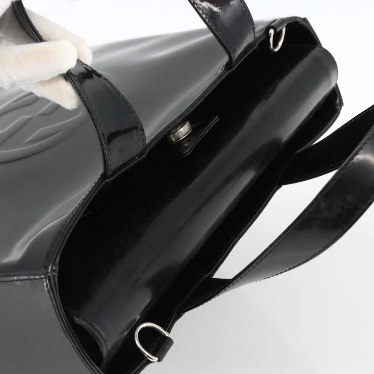 GUCCI Hand Bag Patent leather Black Silver 000 1013 0504 Auth 173915