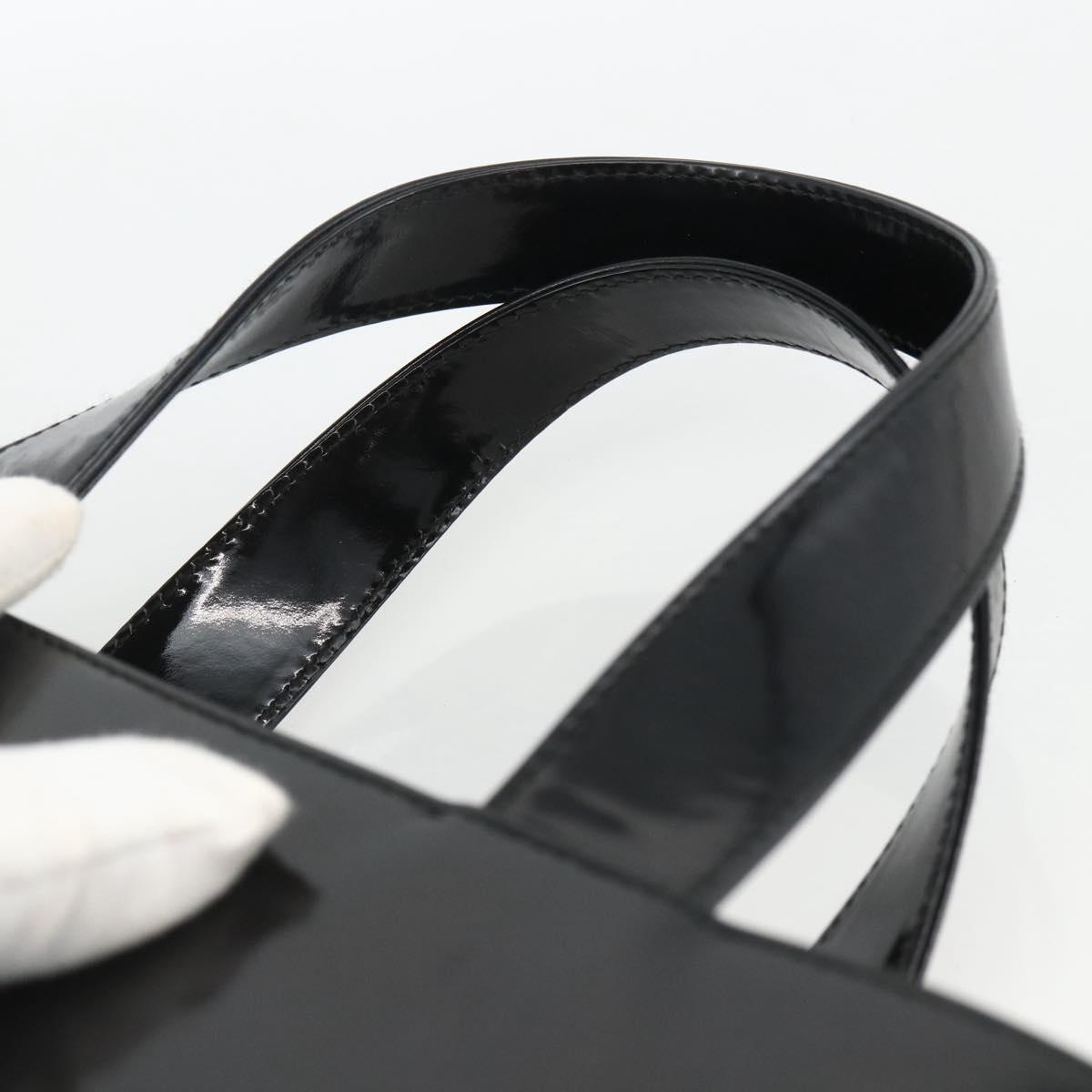 GUCCI Hand Bag Patent leather Black Silver 000 1013 0504 Auth 173915