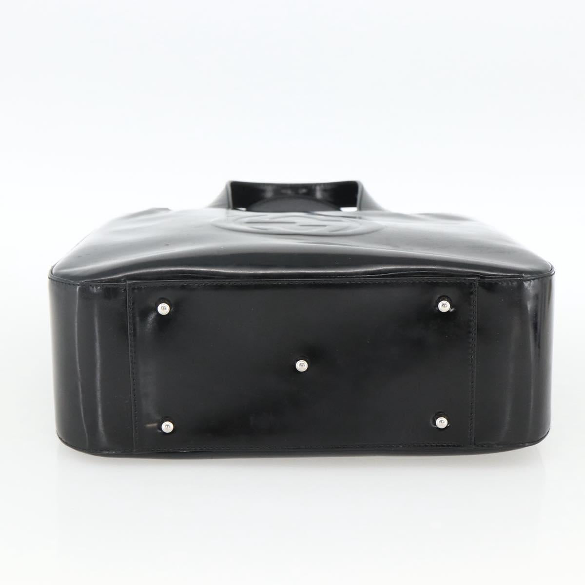 GUCCI Hand Bag Patent leather Black Silver 000 1013 0504 Auth 173915