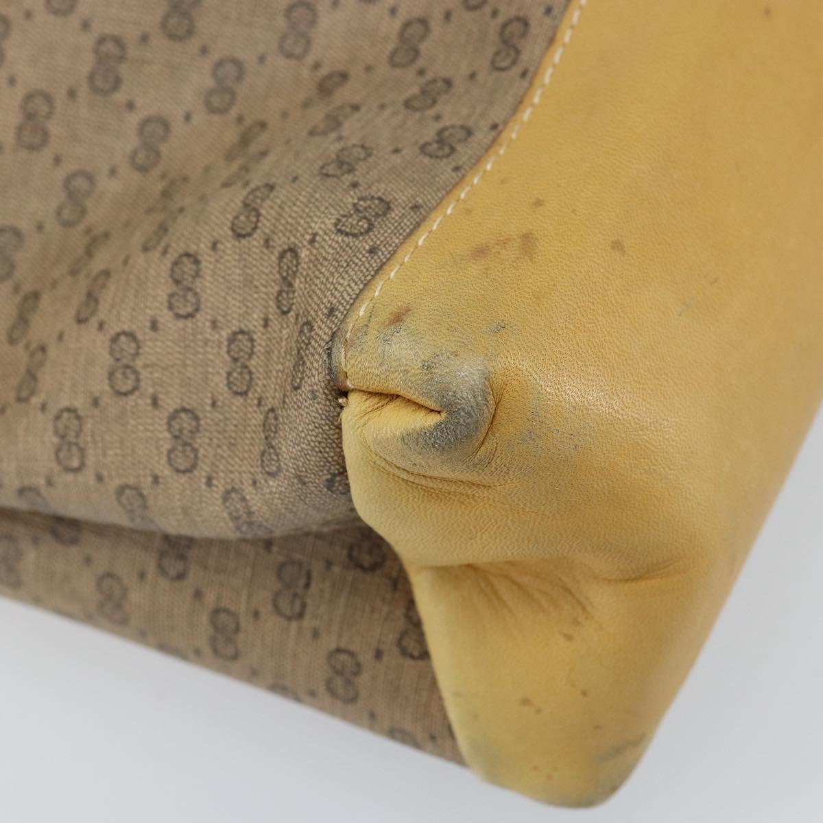 GUCCI Micro GG Supreme Hand Bag PVC Leather Beige Gold Auth 173918