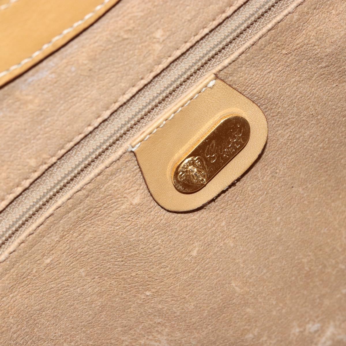 GUCCI Micro GG Supreme Hand Bag PVC Leather Beige Gold Auth 173918