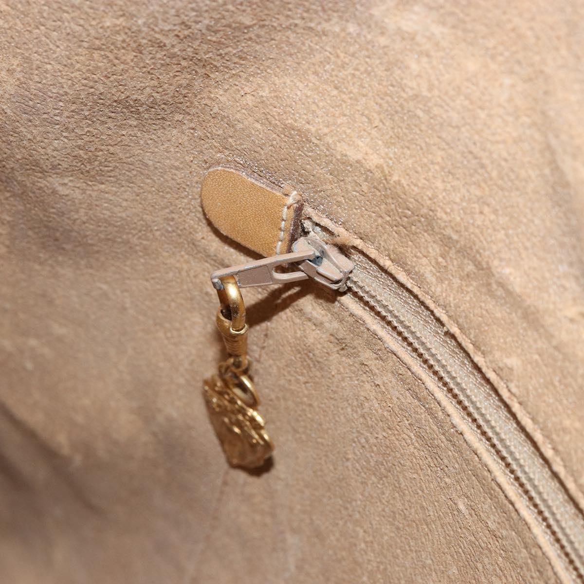 GUCCI Micro GG Supreme Hand Bag PVC Leather Beige Gold Auth 173918
