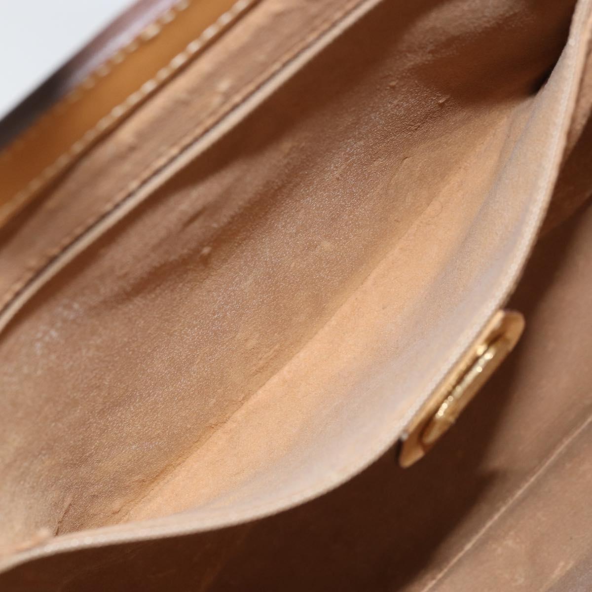 GUCCI Micro GG Supreme Hand Bag PVC Leather Beige Gold Auth 173918