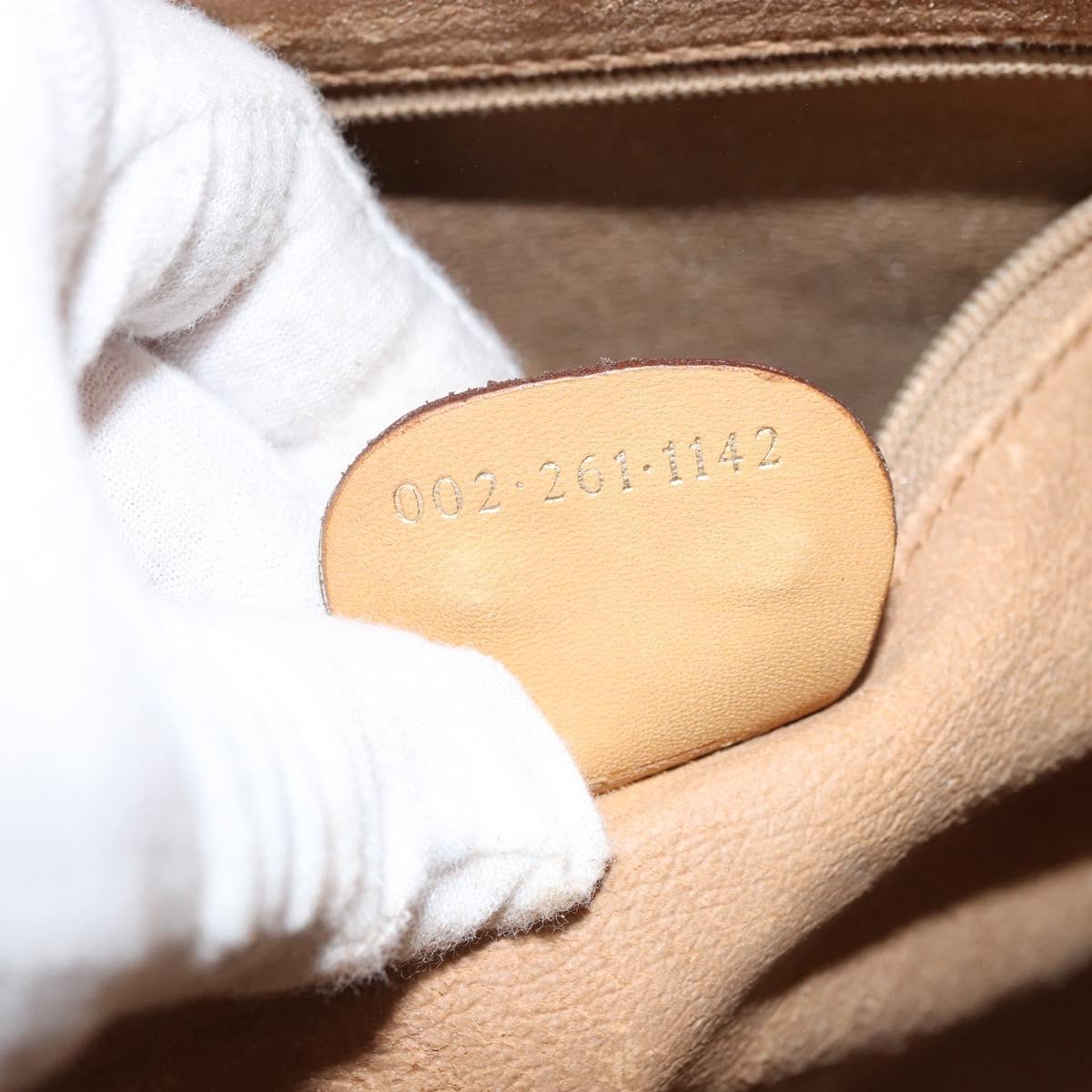 GUCCI Micro GG Supreme Hand Bag PVC Leather Beige Gold Auth 173918