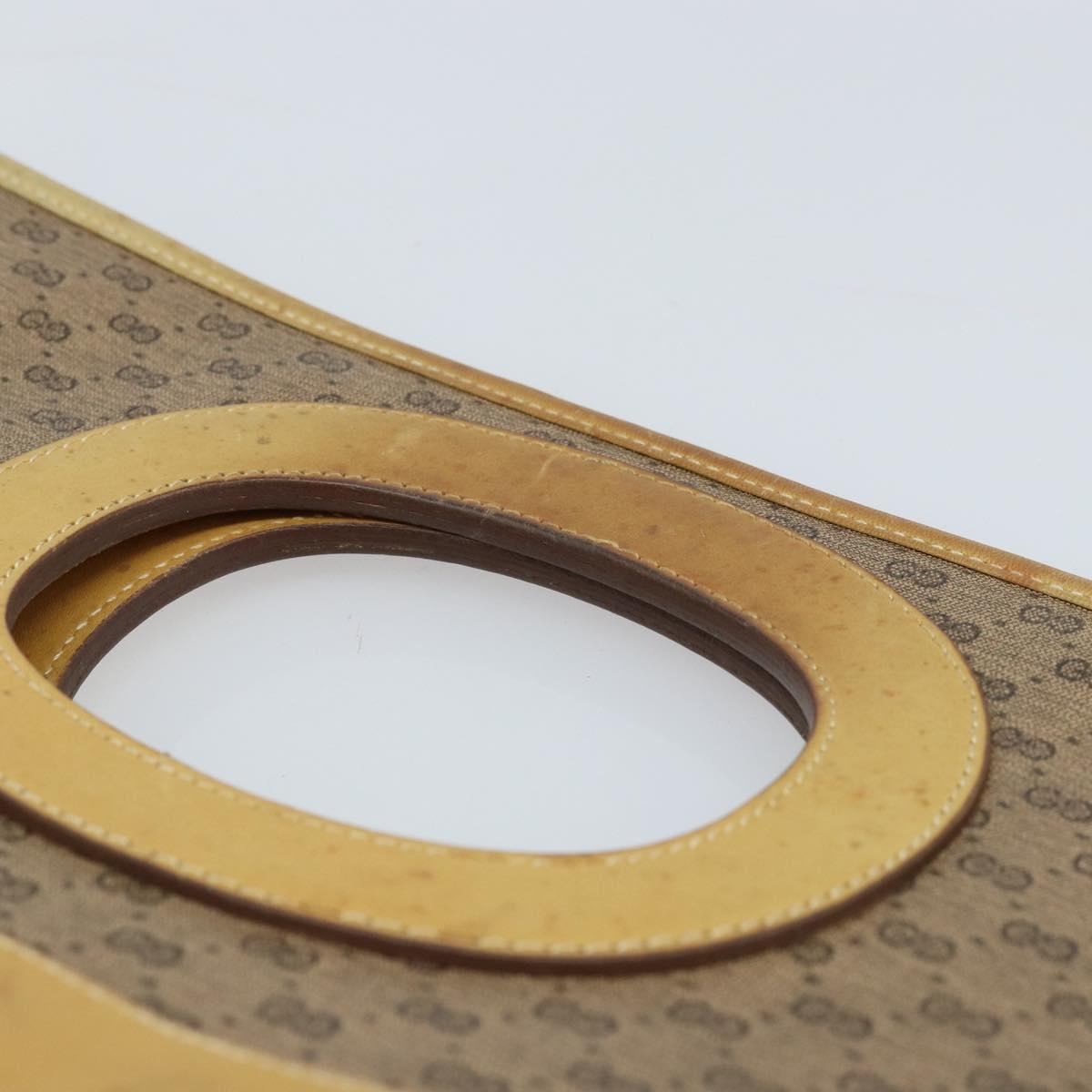 GUCCI Micro GG Supreme Hand Bag PVC Leather Beige Gold Auth 173918