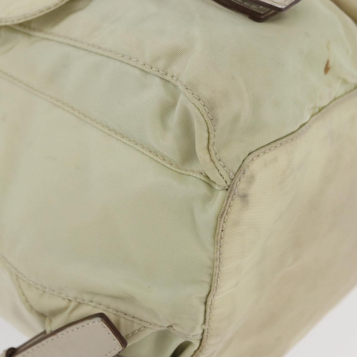 PRADA Backpack Nylon Ivory Silver Auth 173920