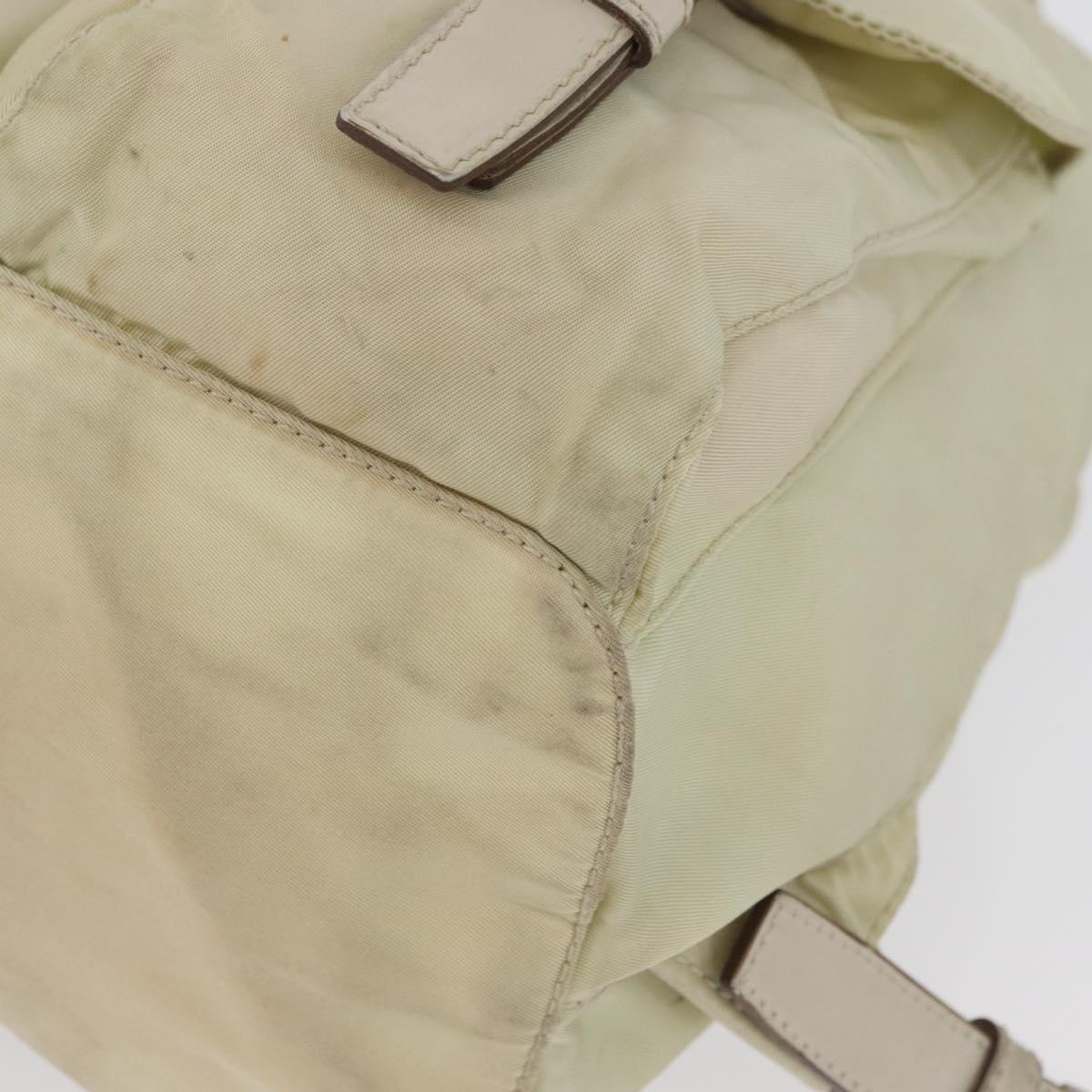 PRADA Backpack Nylon Ivory Silver Auth 173920