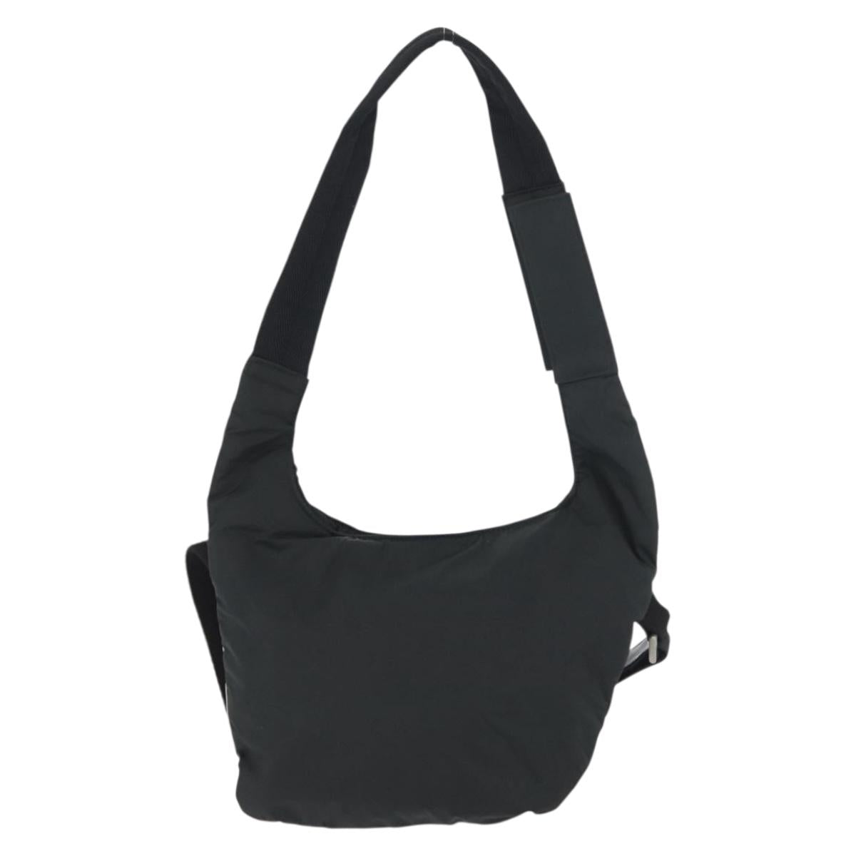 PRADA Sports Shoulder Bag Nylon Black Silver Auth 173922
