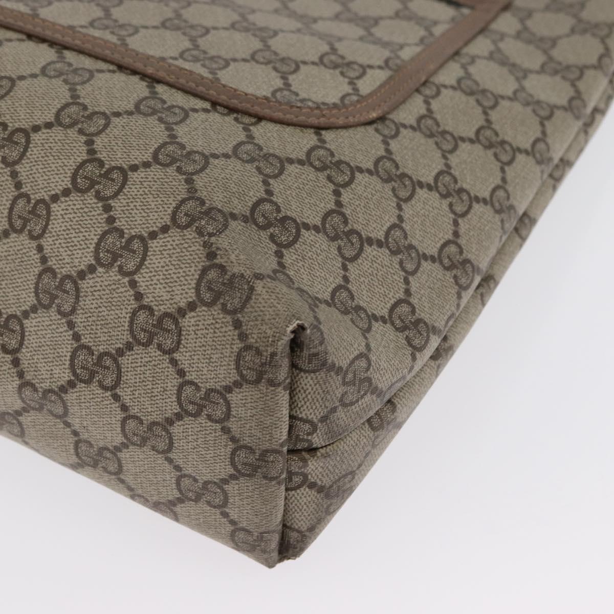 GUCCI GG Supreme Web Sherry Line Tote Bag PVC Beige Red 39 02 003 Auth 173923
