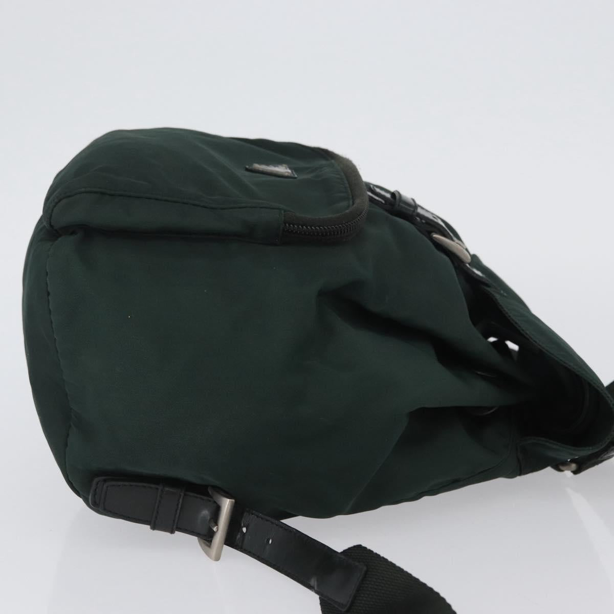 PRADA Backpack Nylon Green Silver Auth 173925