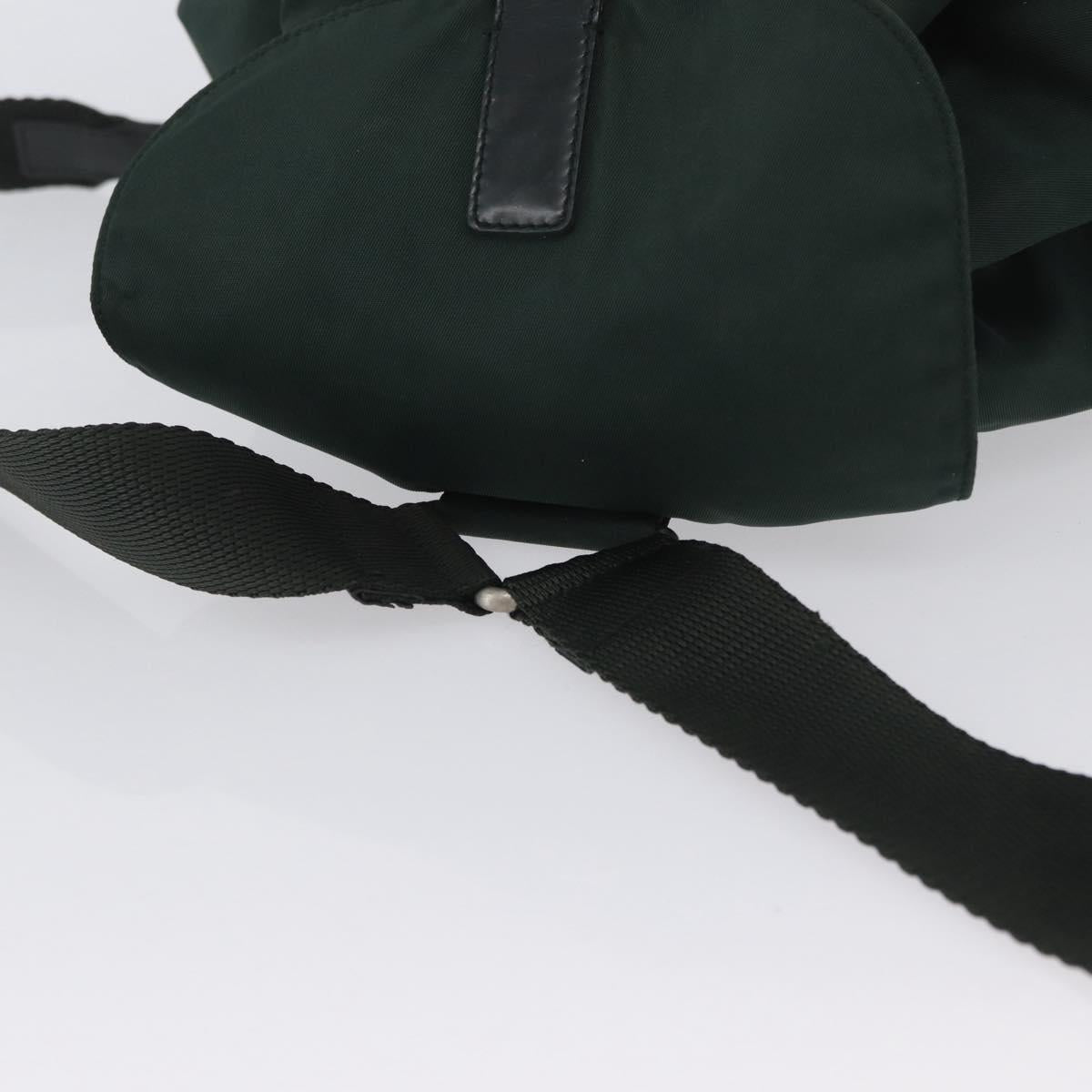 PRADA Backpack Nylon Green Silver Auth 173925