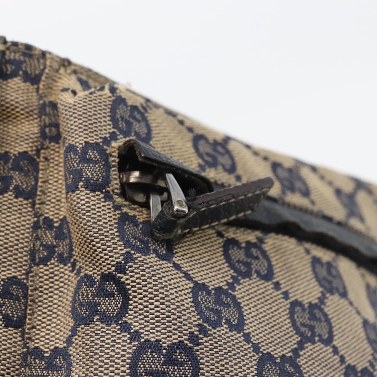 GUCCI GG Canvas Sherry Line Waist bag Navy Silver Red 28566 Auth 173931