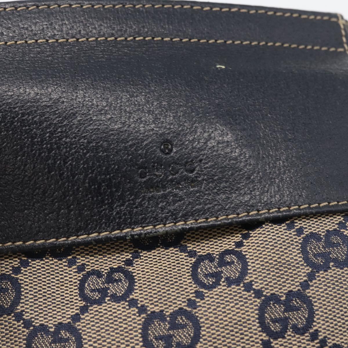 GUCCI GG Canvas Sherry Line Waist bag Navy Silver Red 28566 Auth 173931