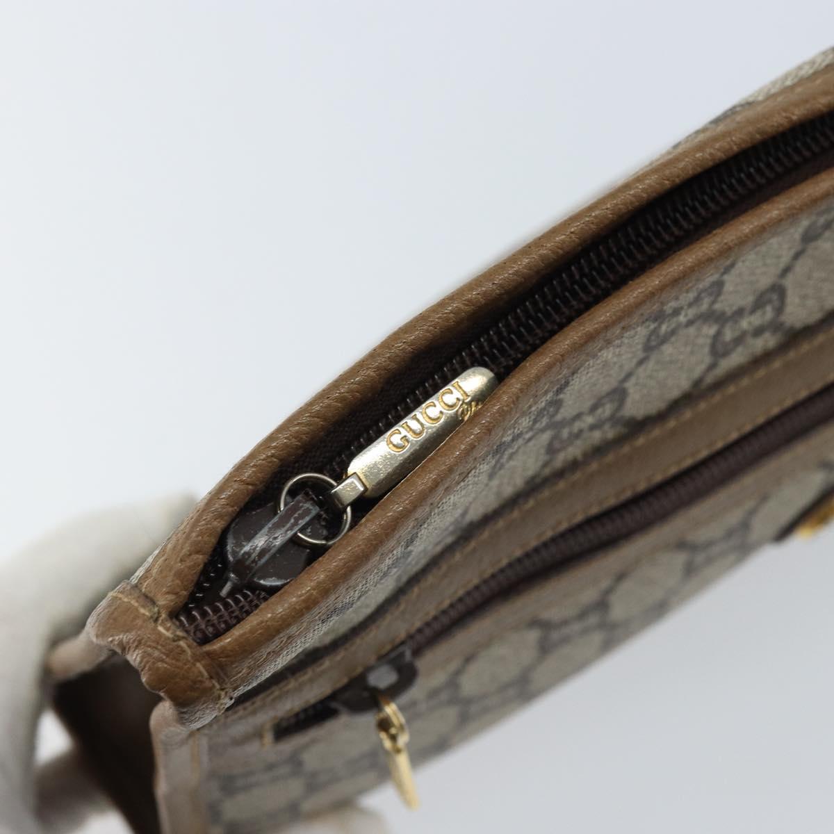 GUCCI GG Plus Supreme Clutch Bag PVC Beige Gold Auth 173932