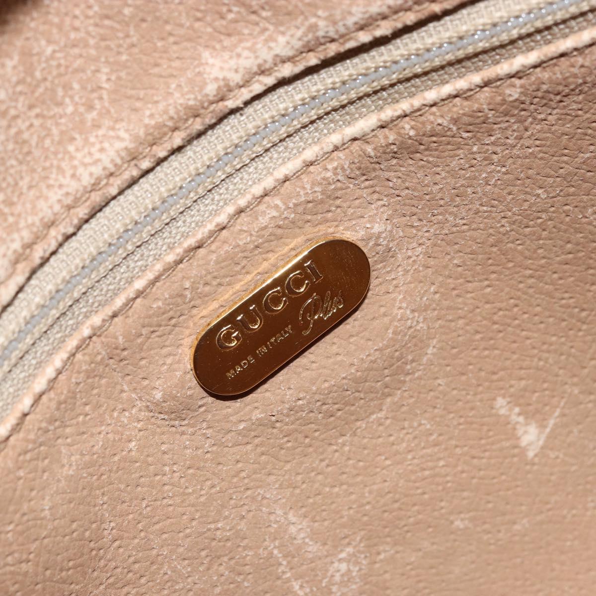 GUCCI GG Plus Supreme Clutch Bag PVC Beige Gold Auth 173932