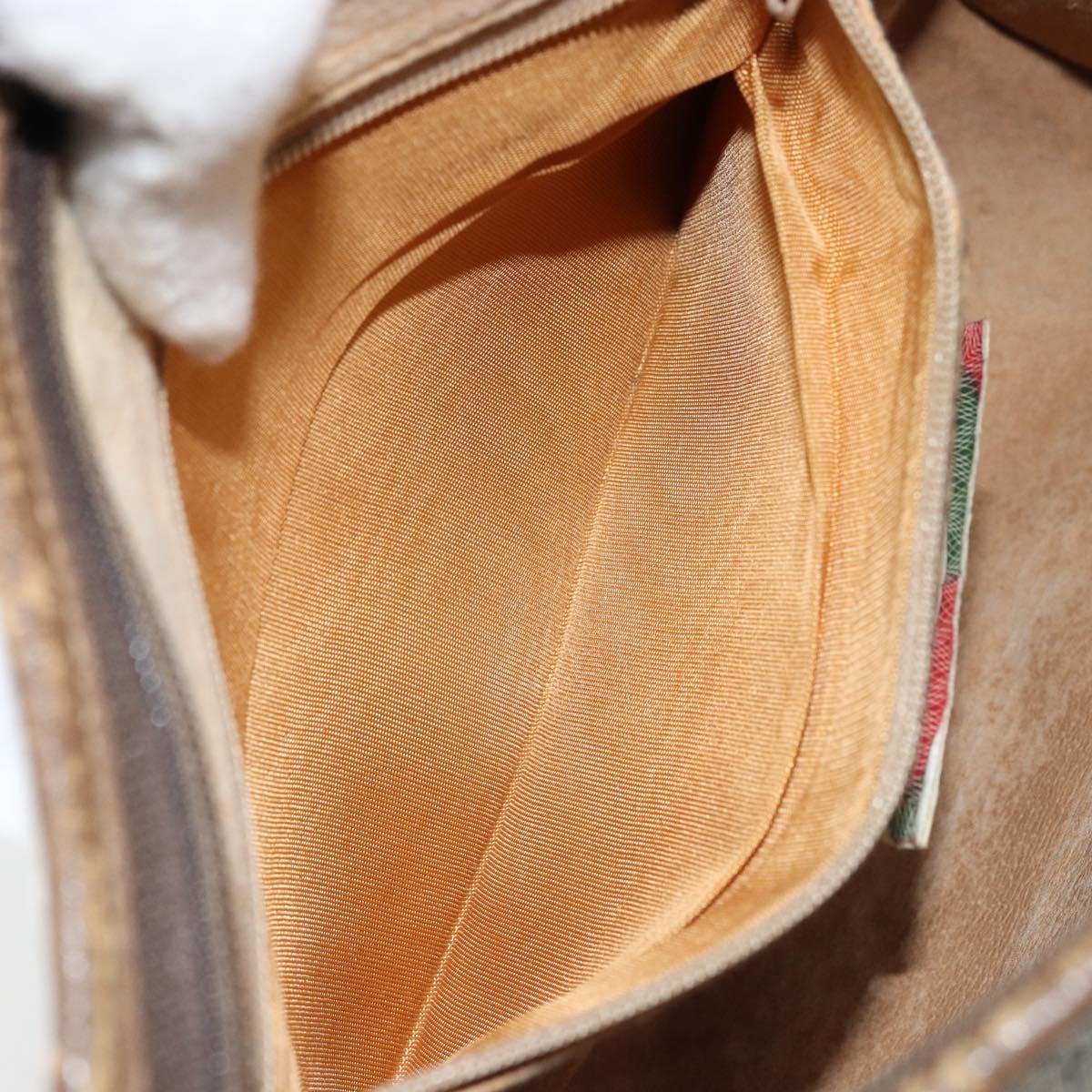 GUCCI GG Supreme Clutch Bag PVC Beige Gold 97 01 038 Auth 173939