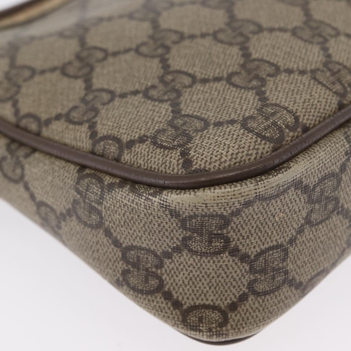 GUCCI GG Supreme Shoulder Bag PVC Beige Gold 97 02 068 Auth 173940