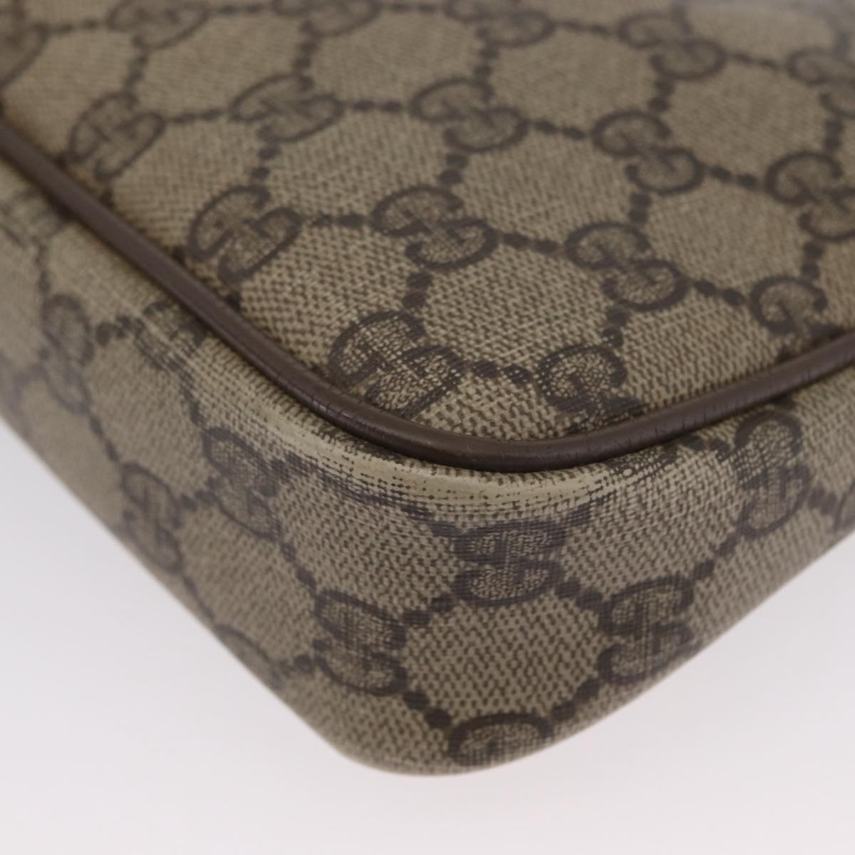 GUCCI GG Supreme Shoulder Bag PVC Beige Gold 97 02 068 Auth 173940