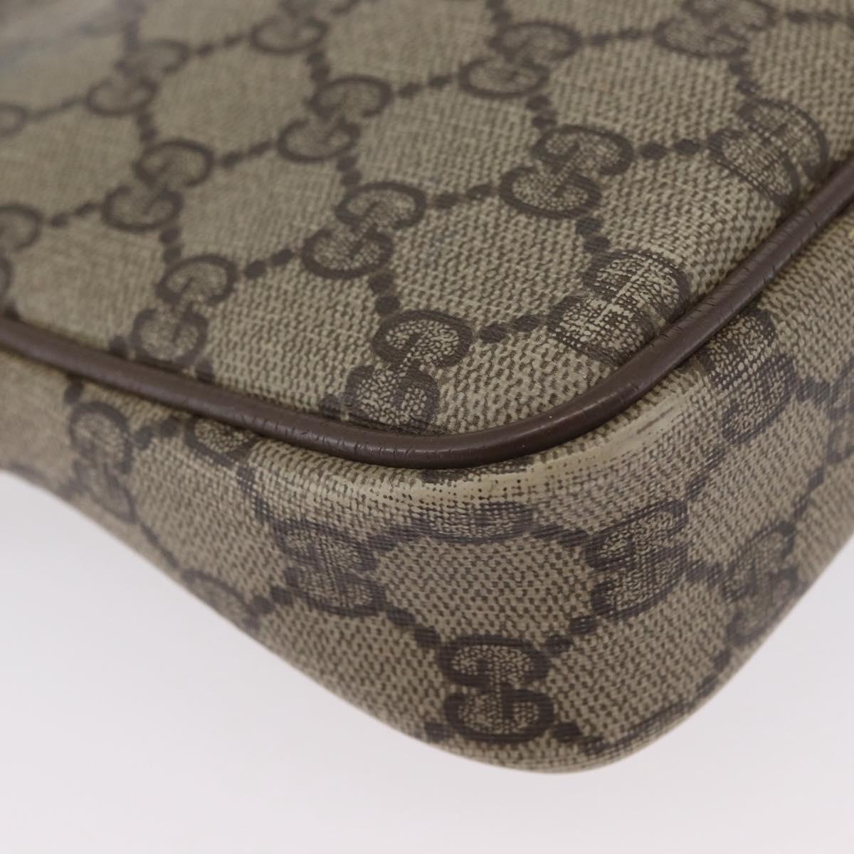 GUCCI GG Supreme Shoulder Bag PVC Beige Gold 97 02 068 Auth 173940