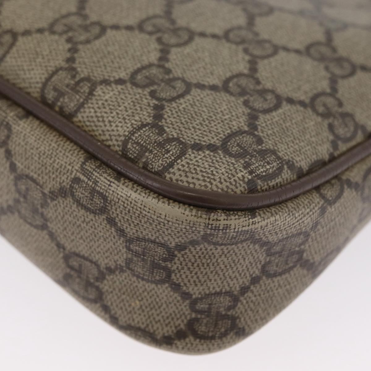 GUCCI GG Supreme Shoulder Bag PVC Beige Gold 97 02 068 Auth 173940