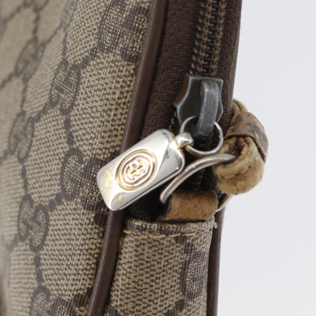 GUCCI GG Supreme Shoulder Bag PVC Beige Gold 97 02 068 Auth 173940