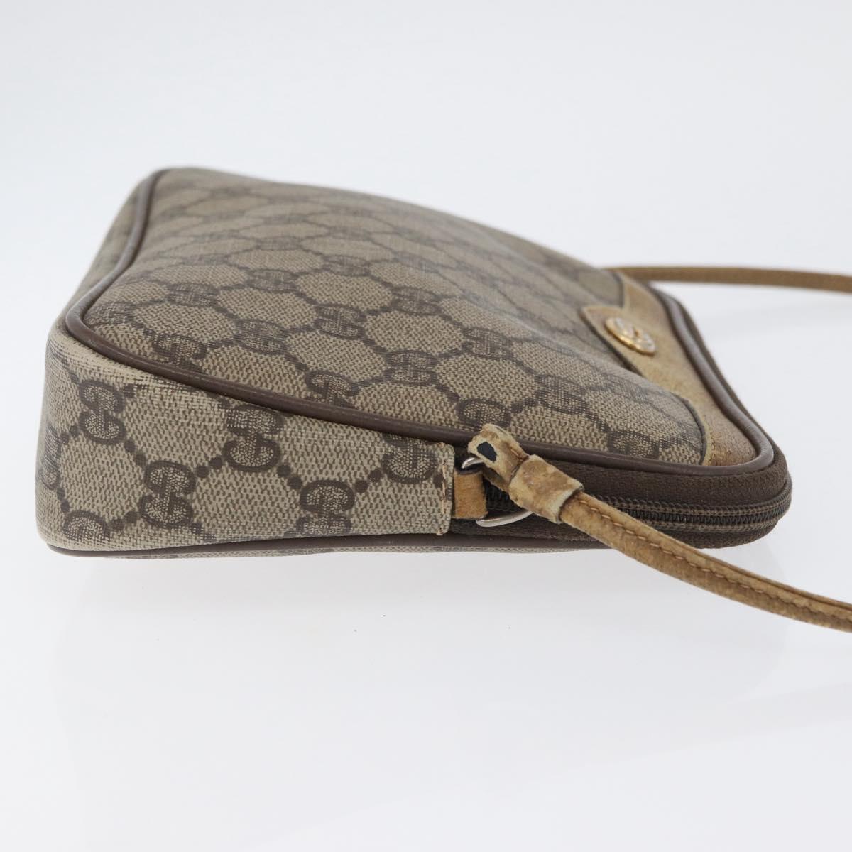 GUCCI GG Supreme Shoulder Bag PVC Beige Gold 97 02 068 Auth 173940