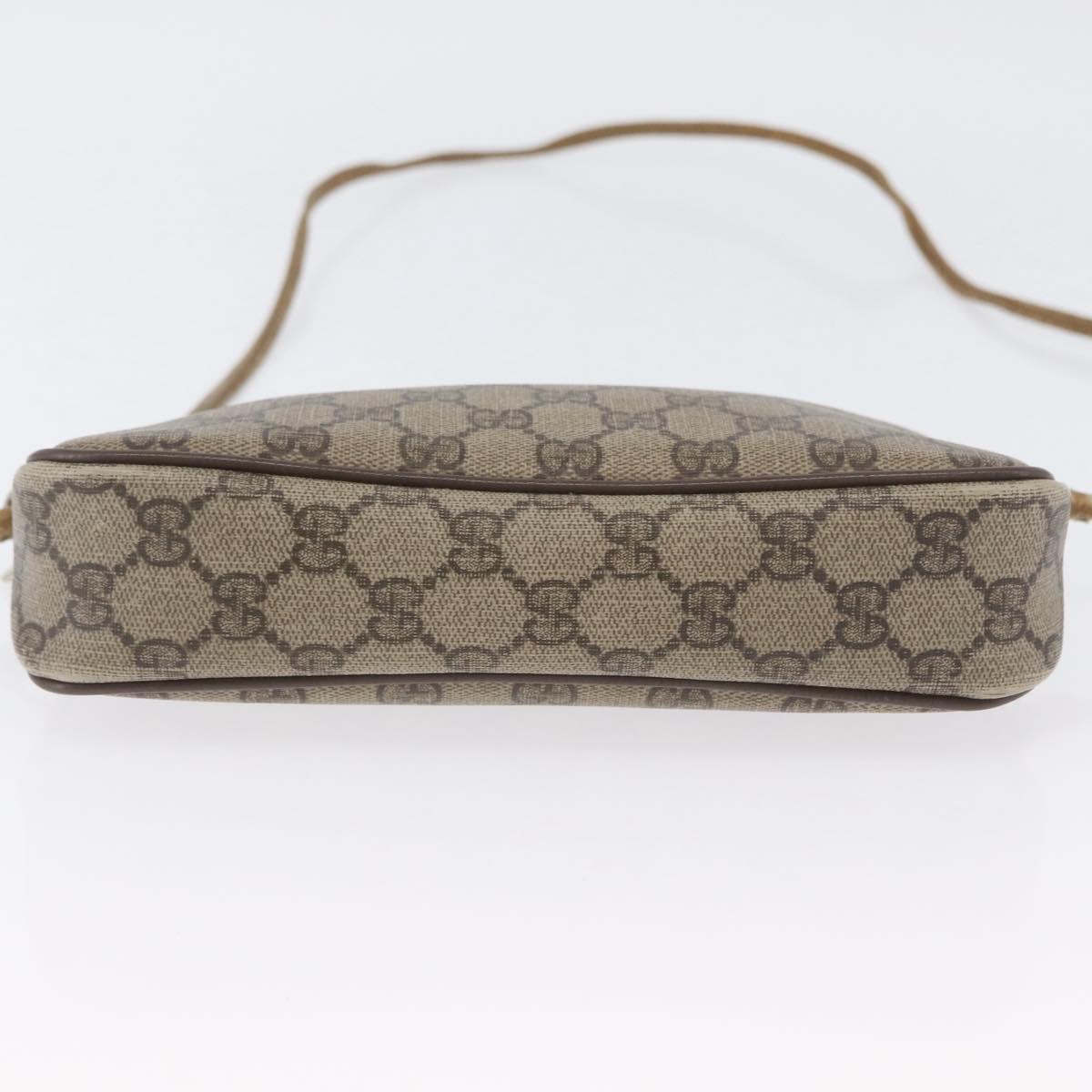 GUCCI GG Supreme Shoulder Bag PVC Beige Gold 97 02 068 Auth 173940