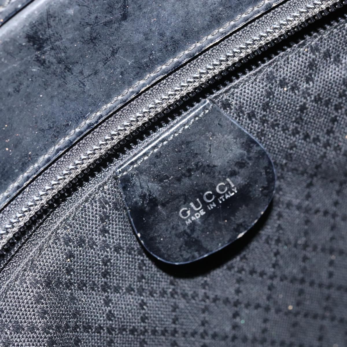 GUCCI Bamboo Hand Bag Canvas Black Silver 000 1998 0540 Auth 173942