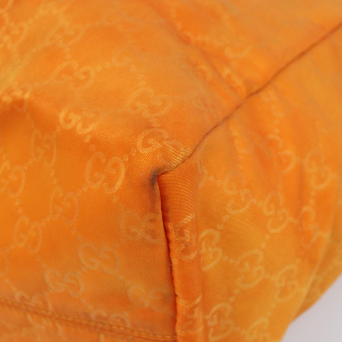 GUCCI GG Canvas Tote Bag Nylon Orange 282439 Auth 173944