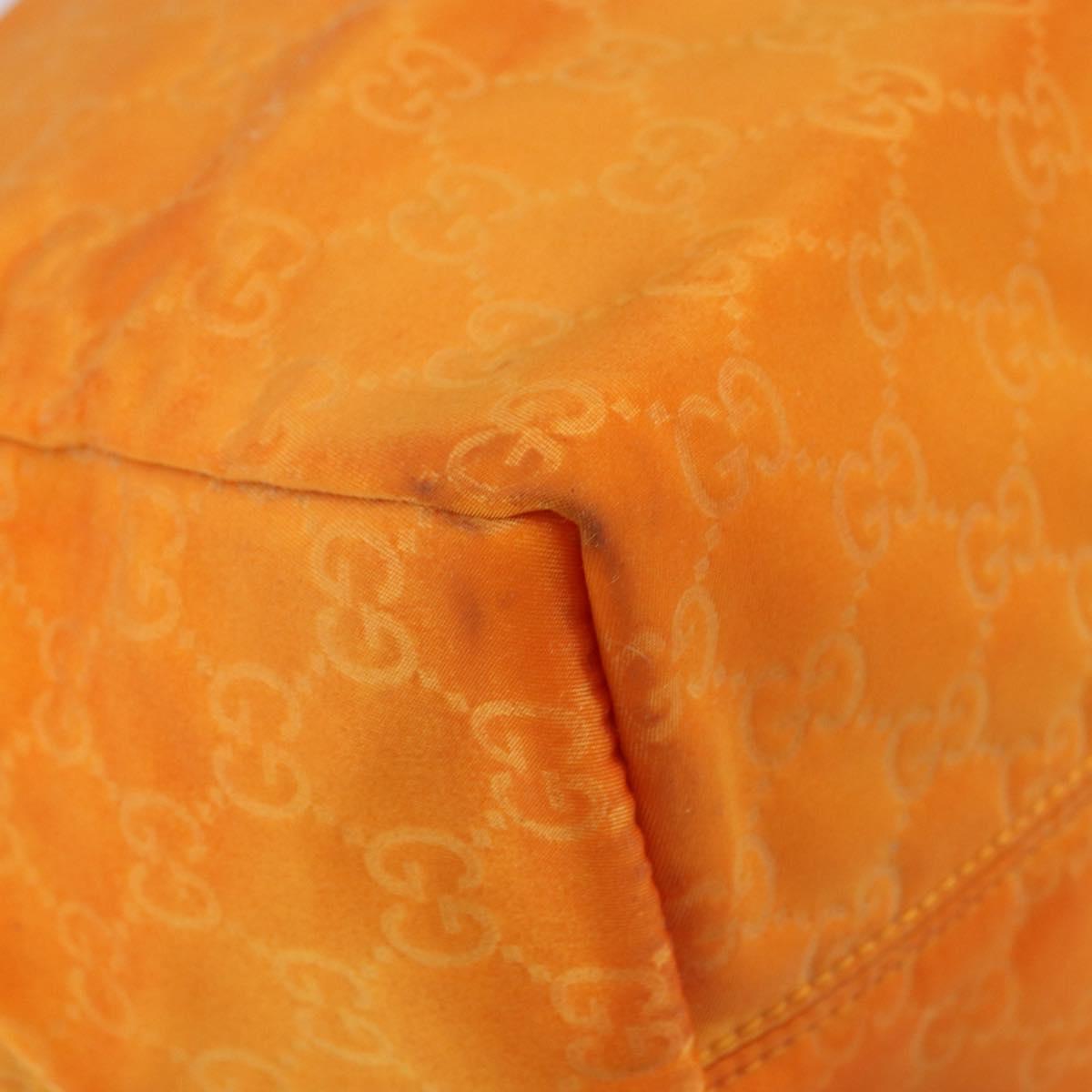 GUCCI GG Canvas Tote Bag Nylon Orange 282439 Auth 173944