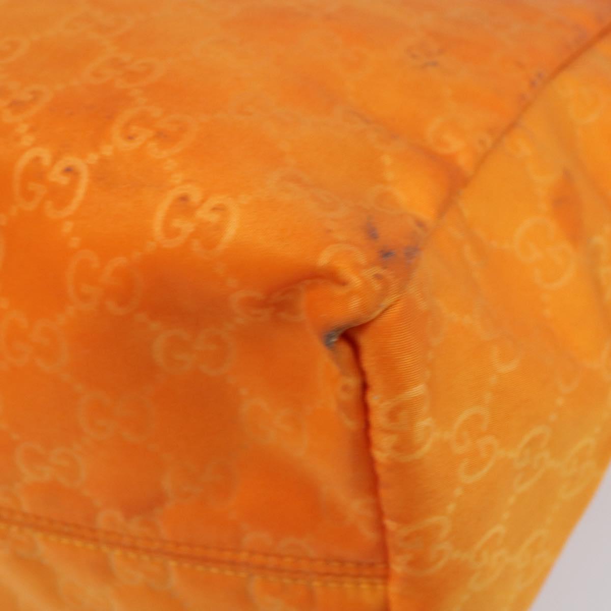 GUCCI GG Canvas Tote Bag Nylon Orange 282439 Auth 173944