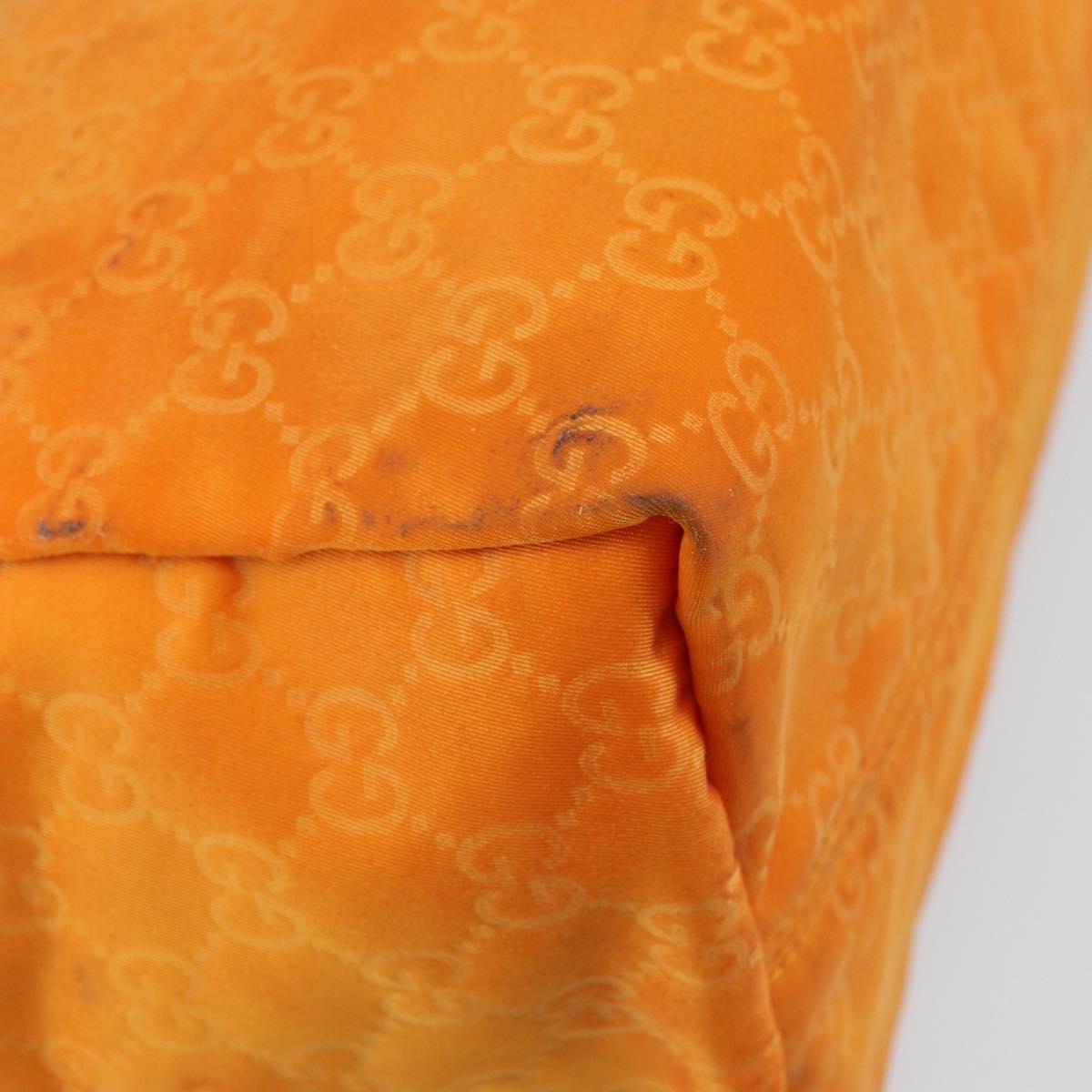 GUCCI GG Canvas Tote Bag Nylon Orange 282439 Auth 173944