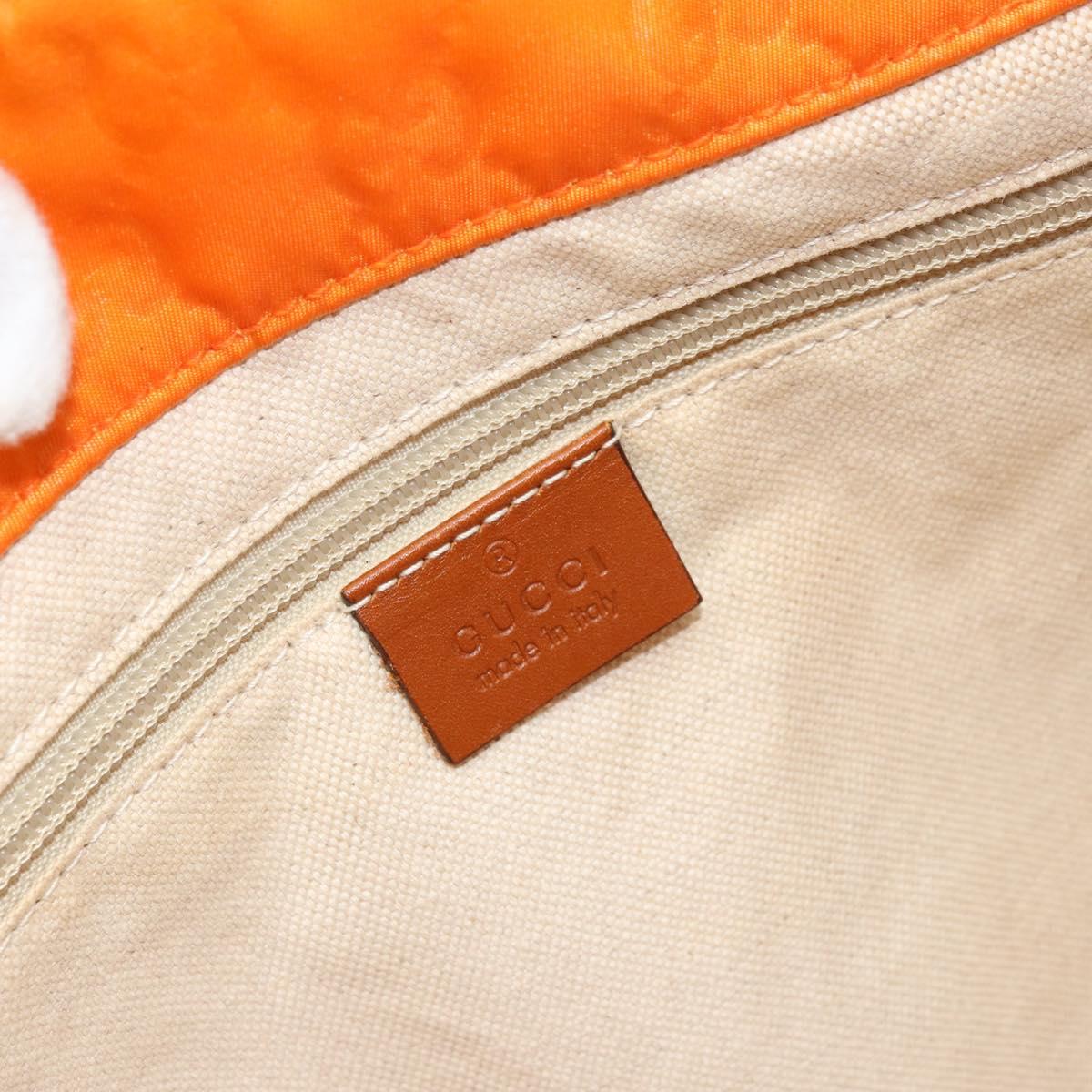 GUCCI GG Canvas Tote Bag Nylon Orange 282439 Auth 173944