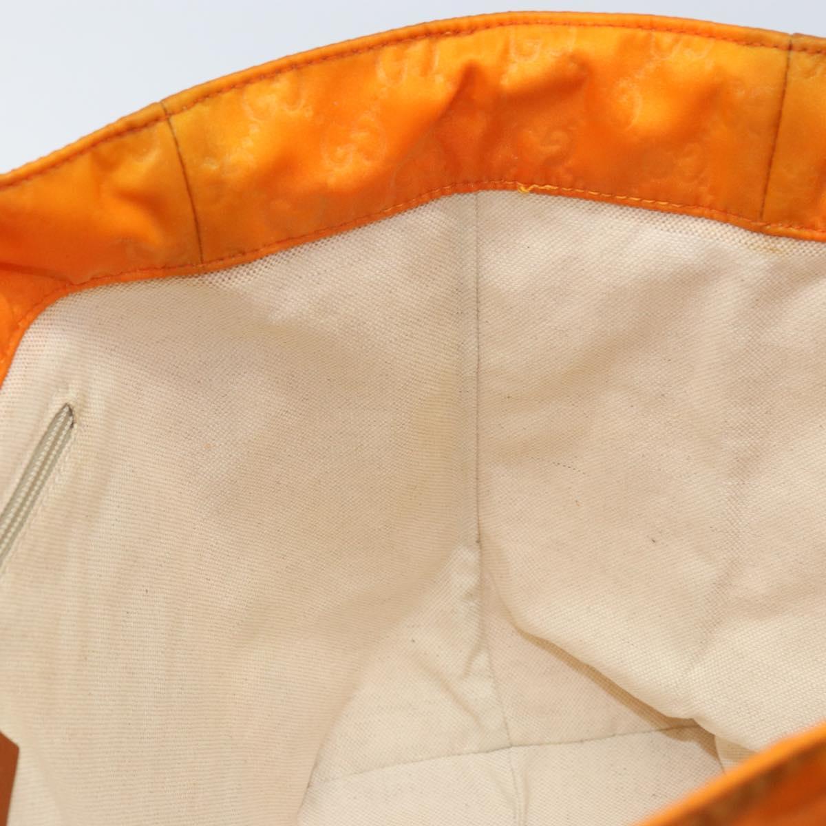GUCCI GG Canvas Tote Bag Nylon Orange 282439 Auth 173944