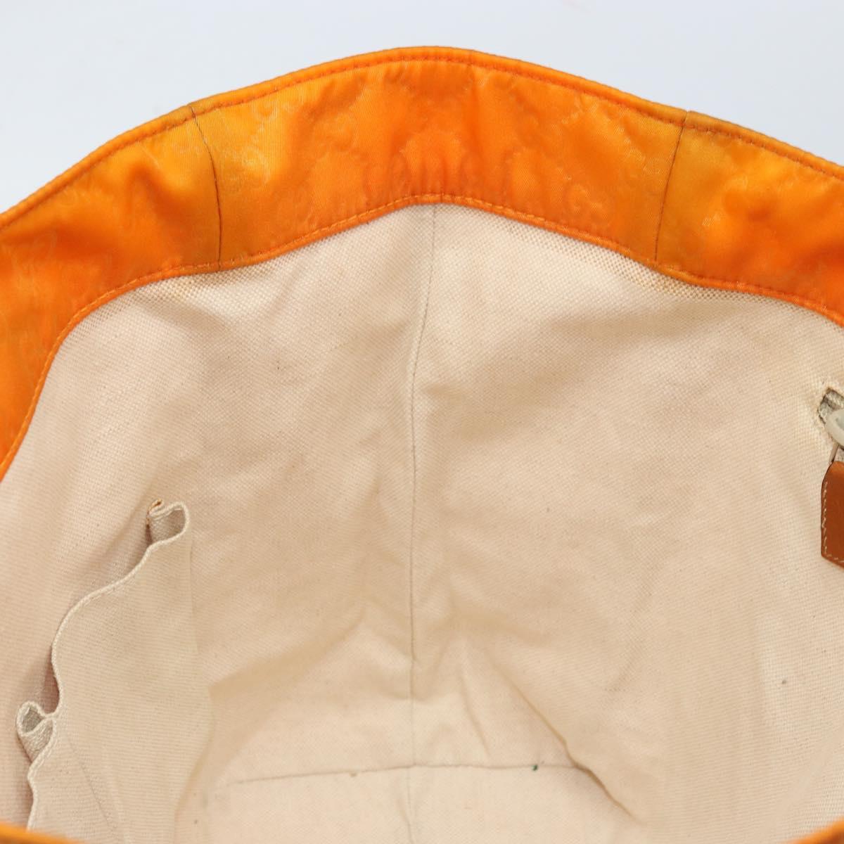 GUCCI GG Canvas Tote Bag Nylon Orange 282439 Auth 173944